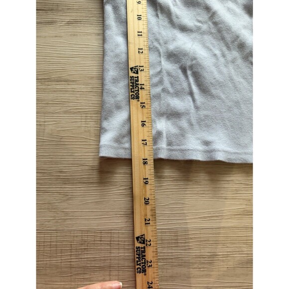 Brandy Melville Bella Top Colorblock Ribbed Long Sleeve Tee Crop Blue Brown Y2K - Picture 6 of 6